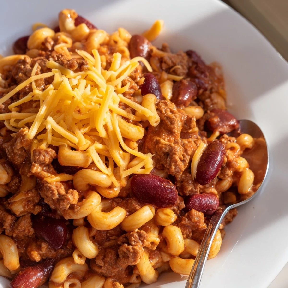 Deliciously creamy one-pot chili mac, easy to make and ideal for weeknight dinners.