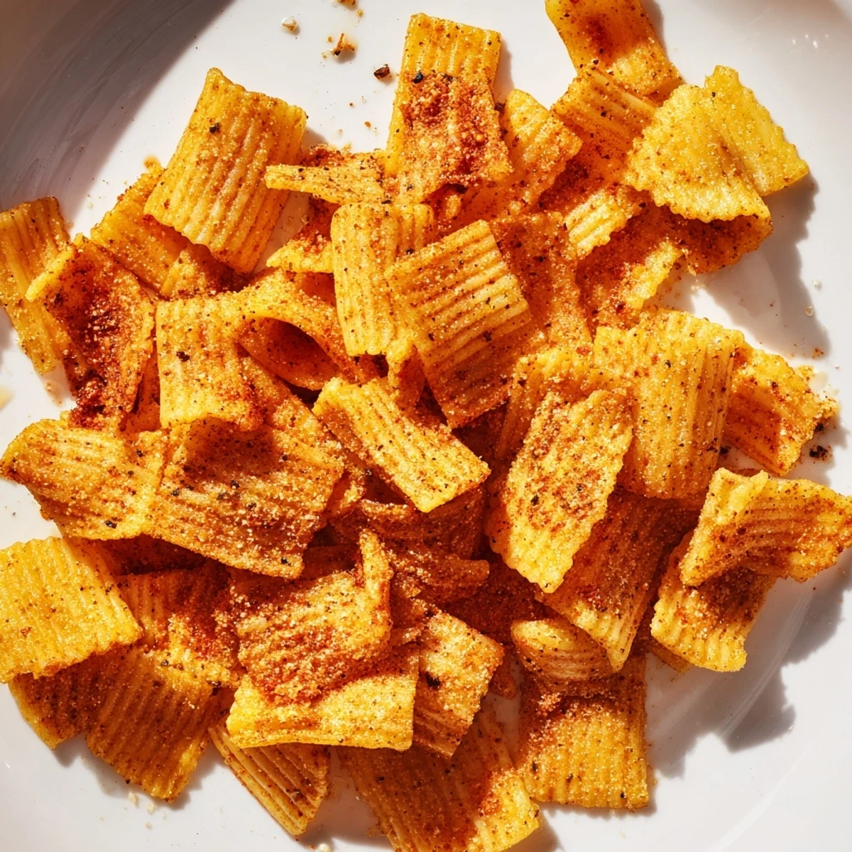 Deliciously crunchy pasta chips sprinkled with herbs, ideal for game day treats.