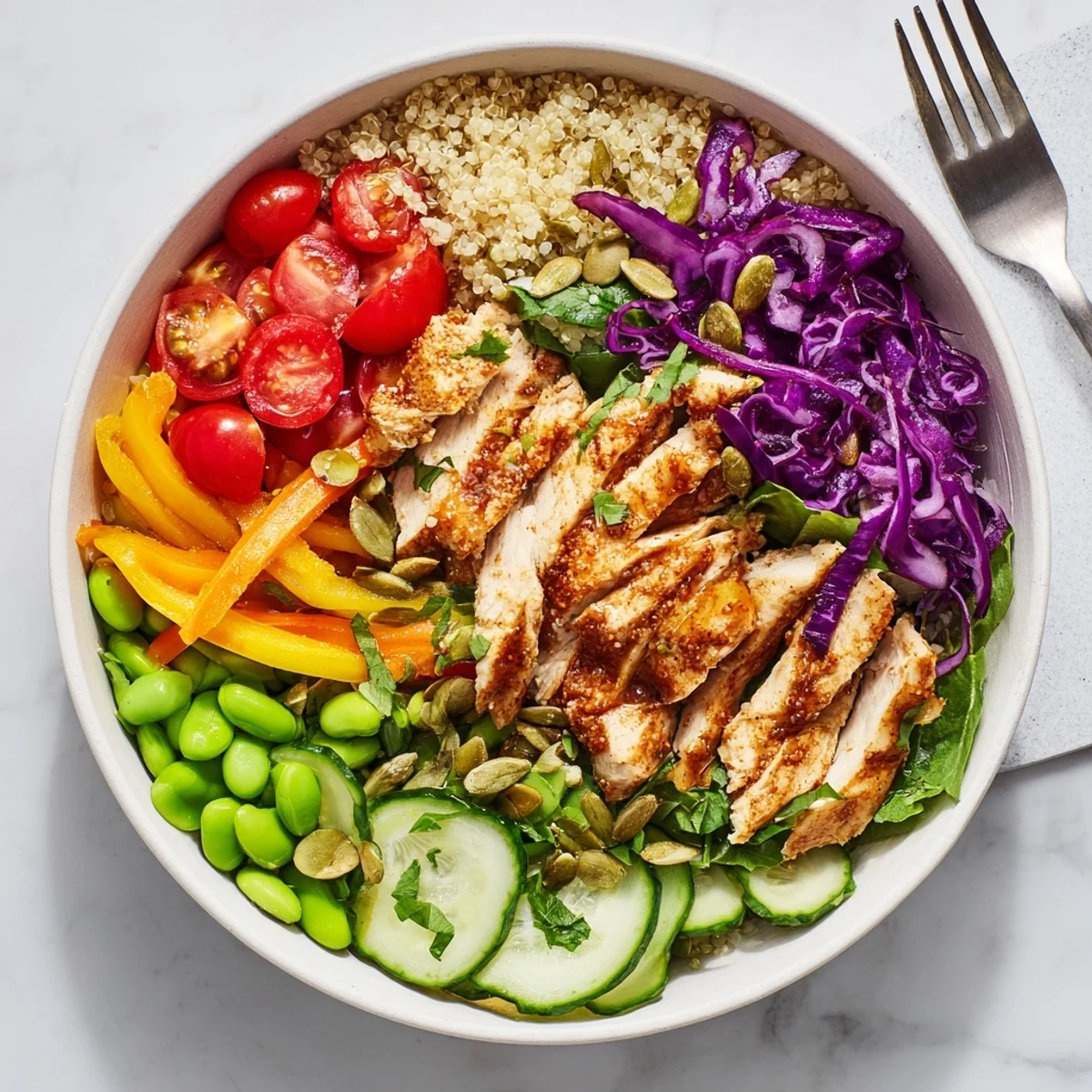 Vibrant Healthy Meal-Prep Bowls showcasing quinoa, lean protein, and fresh greens.  