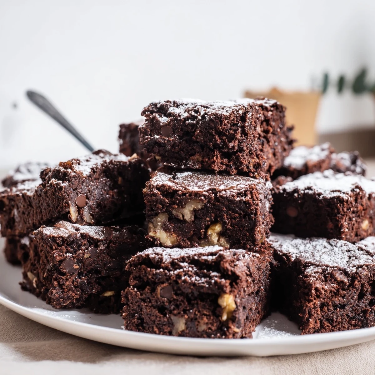 Decadent Zero-Waste Brownies using nut-milk pulp, perfect for eco-friendly dessert lovers.