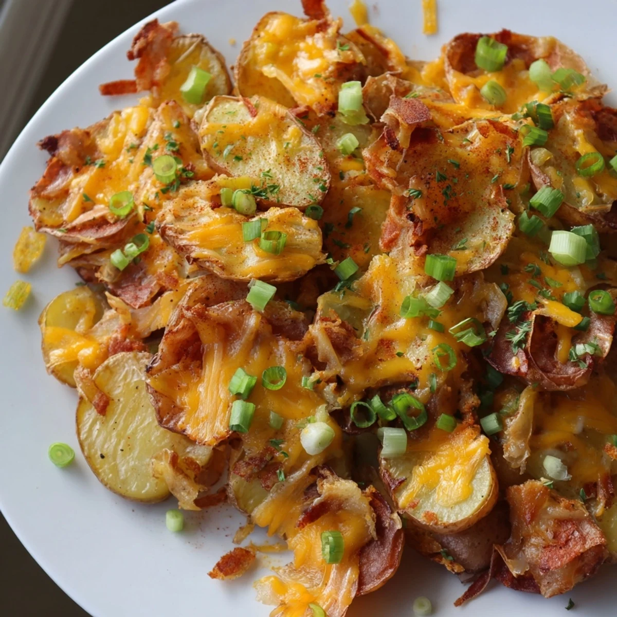 Golden-brown Smashed Green Onion Potato Bombs, perfect for appetizers or family gatherings.