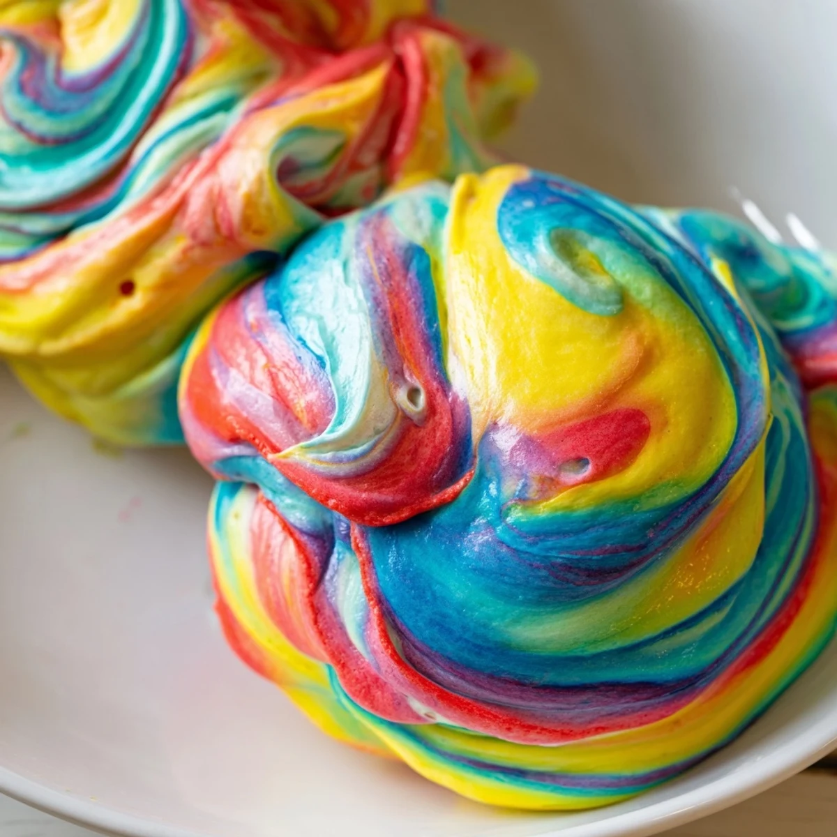 Light and airy rainbow cloud bread, a delightful snack bursting with color and fun.