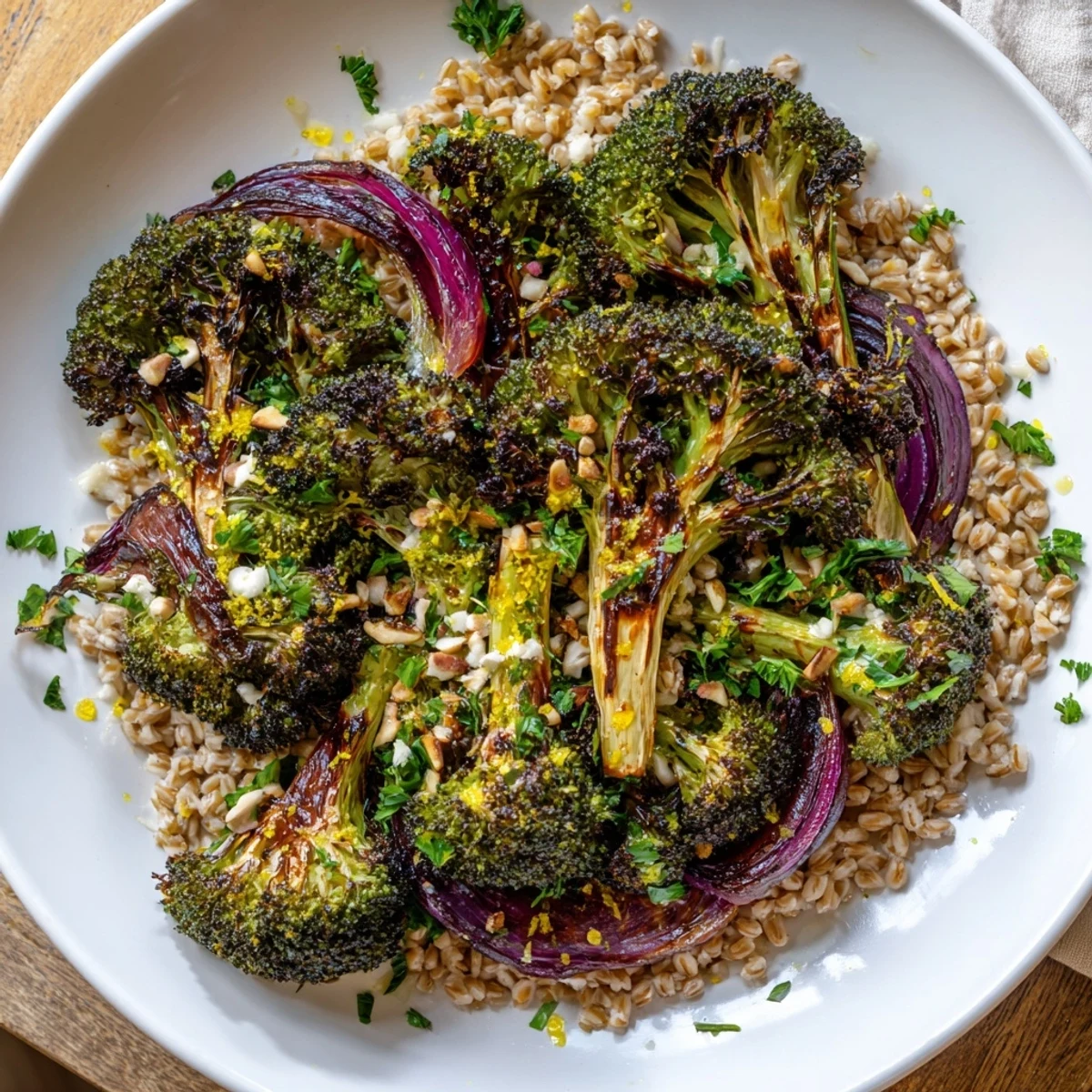 Warm Roasted Broccoli Farro