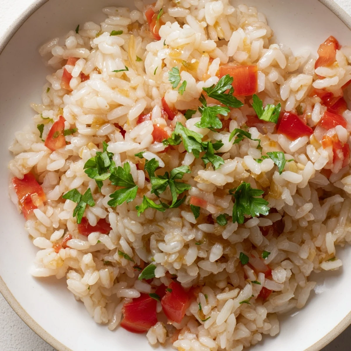 Steaming Tomato-Rice Skillet Dinner, featuring fluffy rice, bright tomatoes, and herbs—ready in one pan.