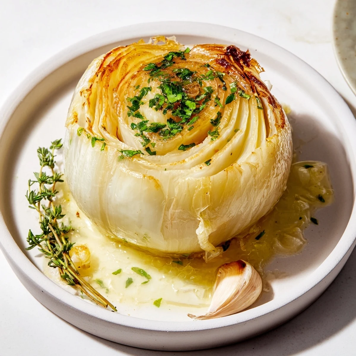 Steaming hot Onion Boil, glistening with butter and herbs, ready for a comforting side.