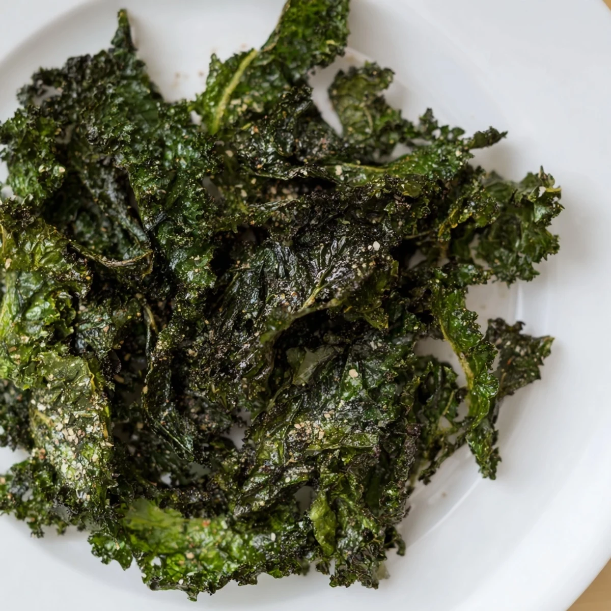 A bowl of golden, baked kale chips; a vegan, gluten-free snack with smoky paprika.
