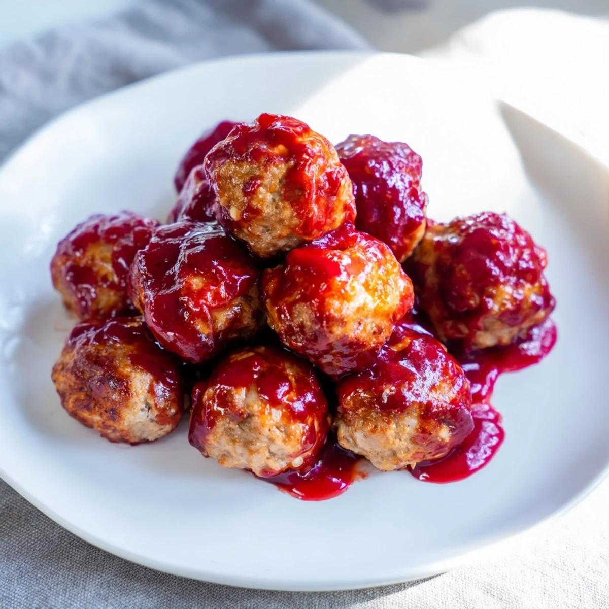 Warm, sweet cherry-glazed meatballs offer a delightful balance of flavors, perfect for sharing.