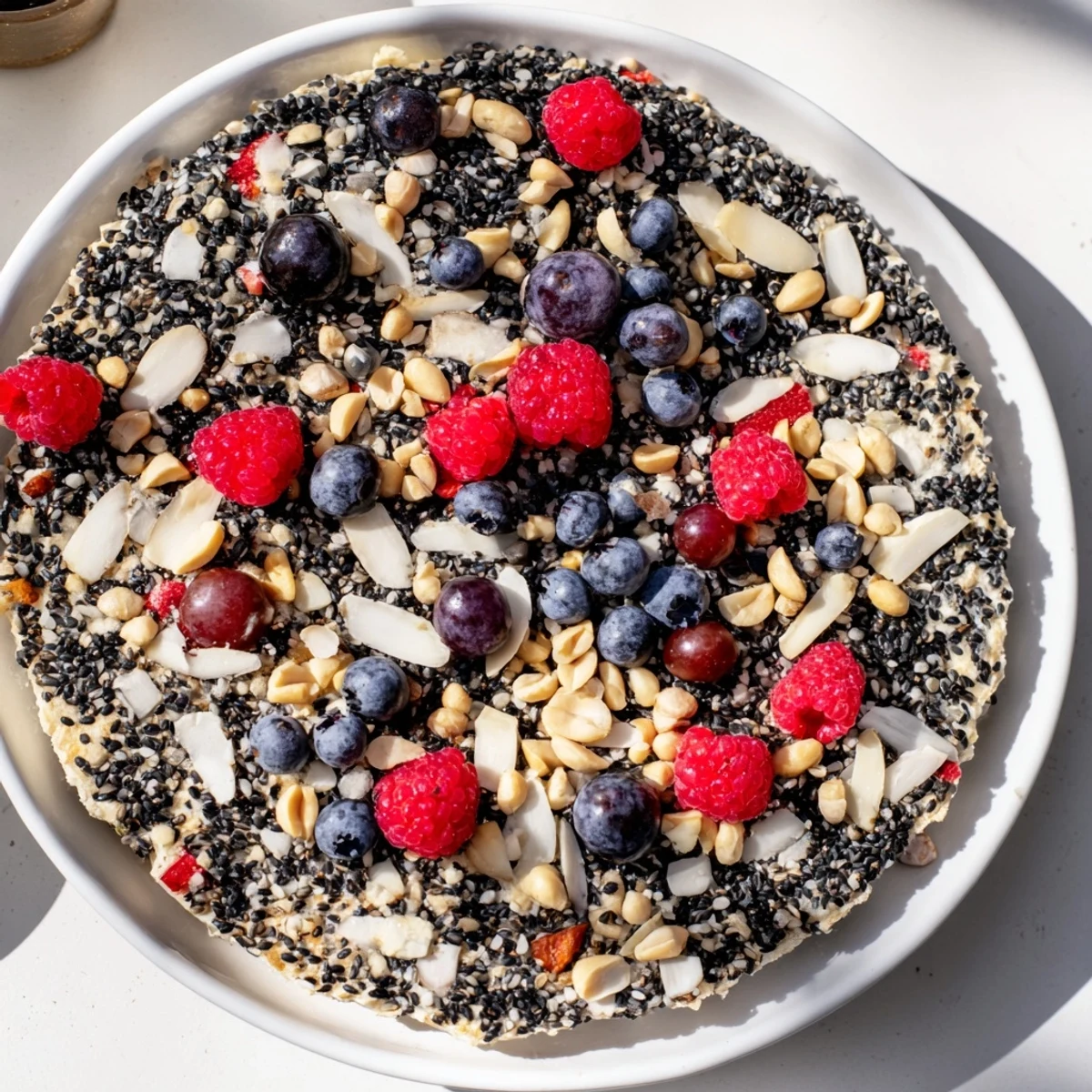 A vibrant close-up of the Singing Bird Seed & Berry Platter, full of berries and seeds for your feathered friends.