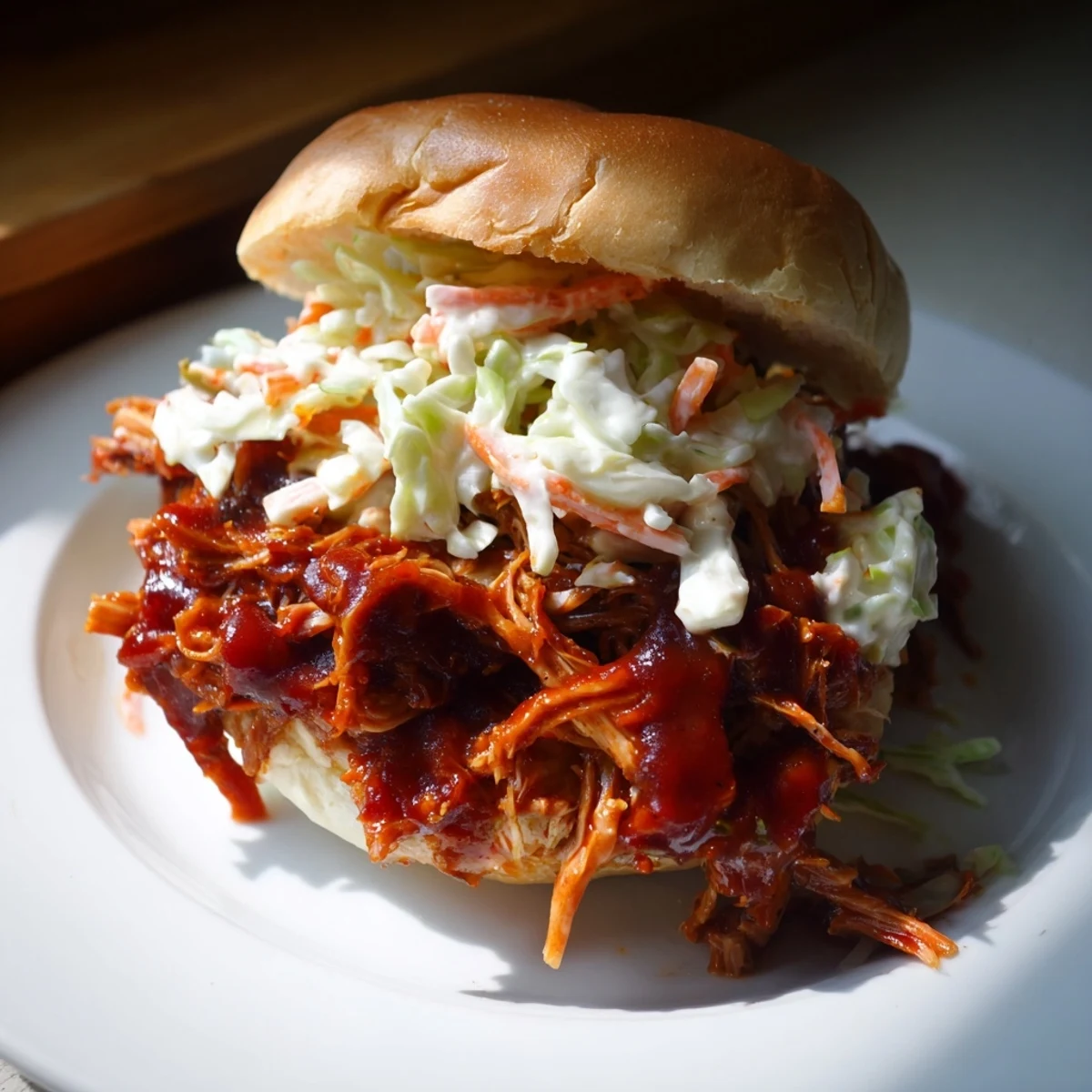 Tender BBQ jackfruit sliders on toasted buns, dripping with savory sauce and ready to devour.