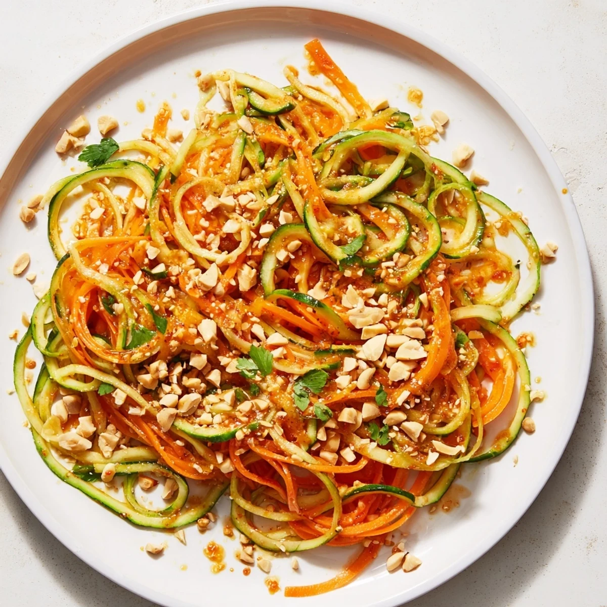 Vibrant spicy cucumber noodle bowl, the refreshing, quick Asian-inspired salad is piled high.