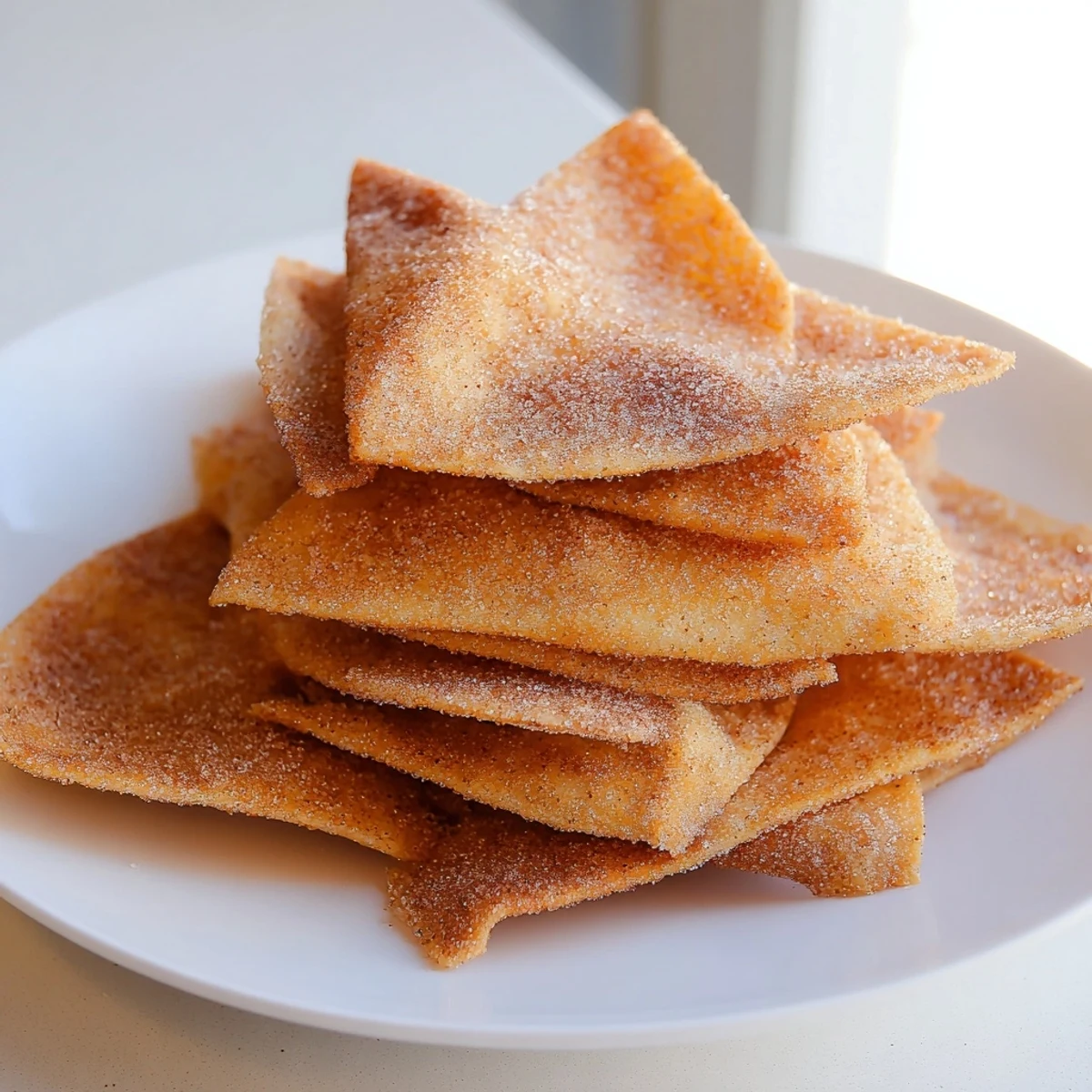Sweet and crunchy, air-fried cinnamon sugar tortilla chips served with fresh fruit.