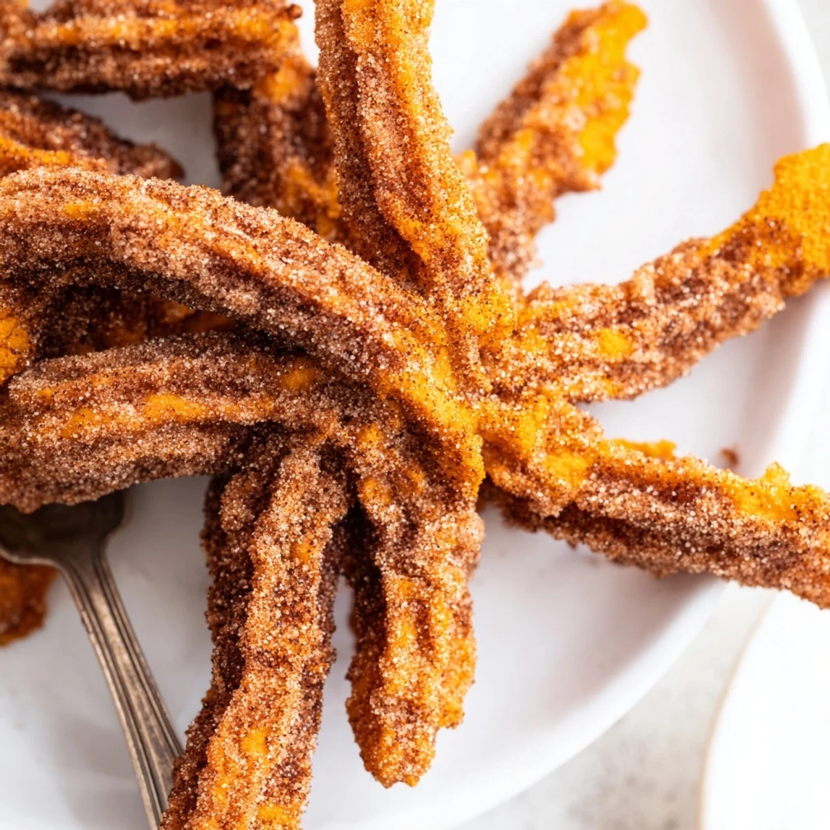 Soft and spiced Spicy Pumpkin Muffin Churros dusted with cinnamon sugar, ready to enjoy.  