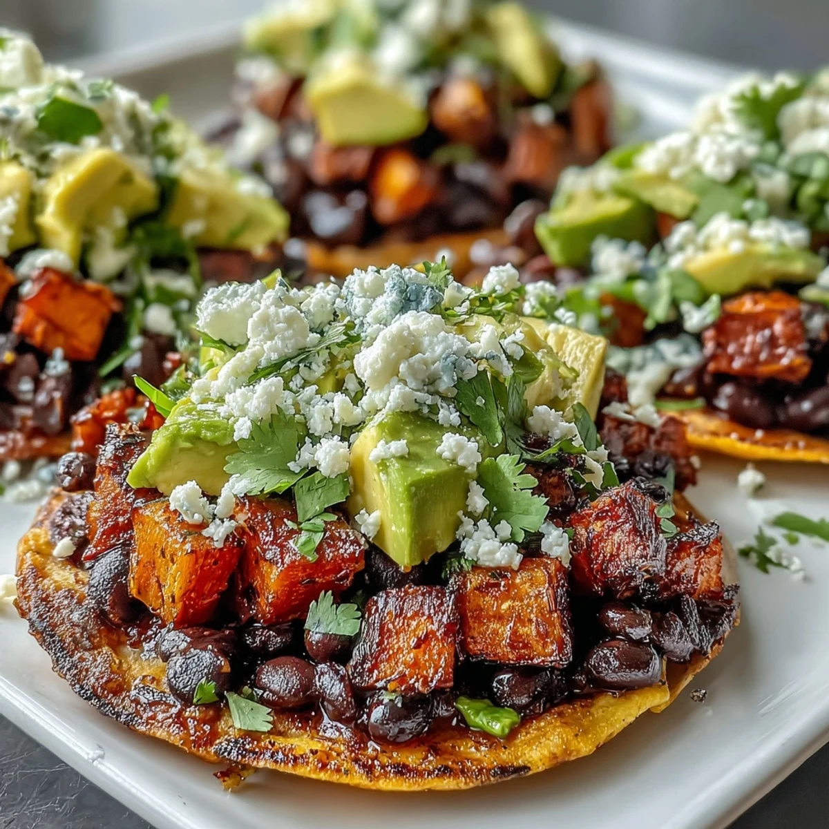 Fresh cilantro, sweet corn, and smoky paprika make these Black Bean and Sweet Potato Tostadas a vibrant lunch.