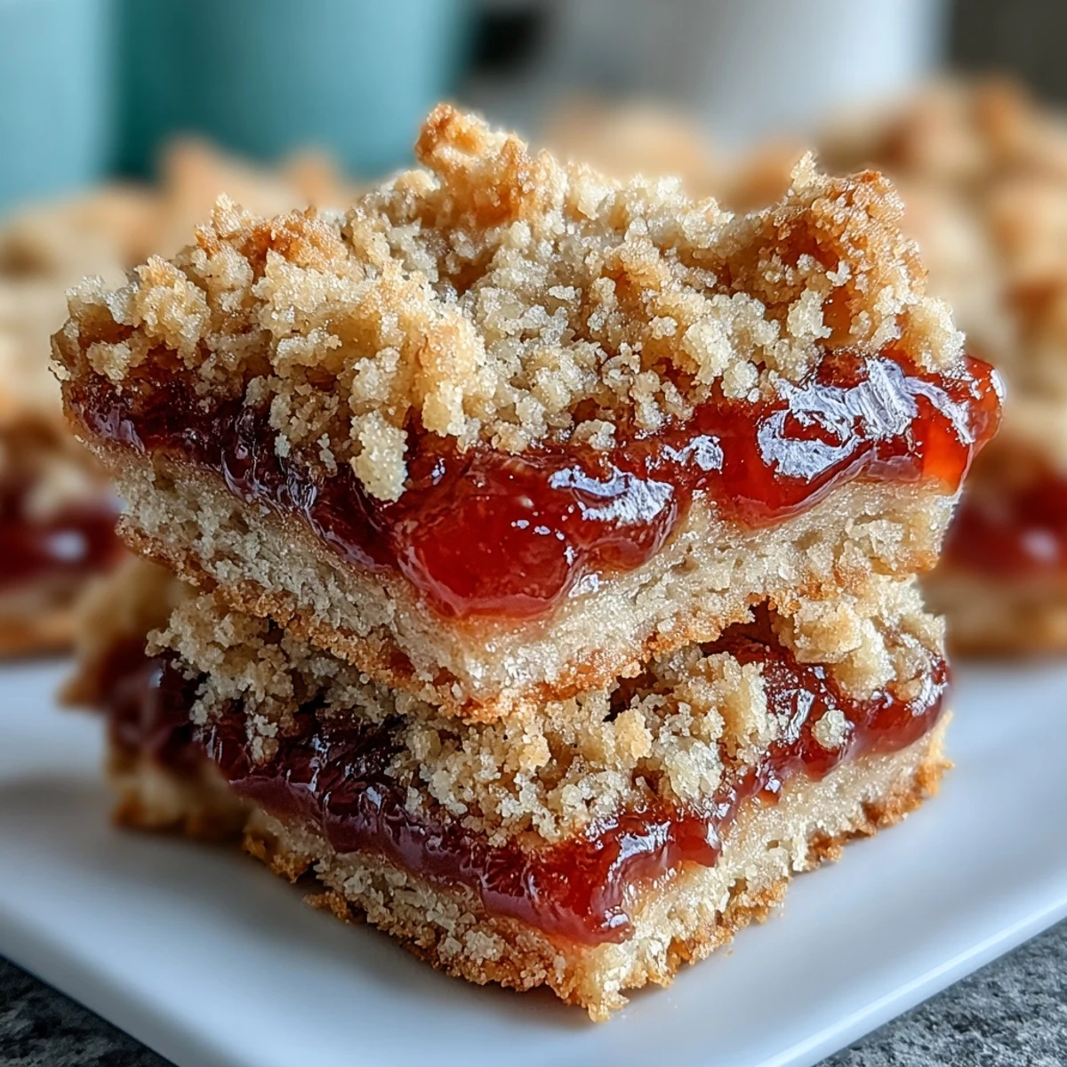 Buttery Guava Jam Bars cool on a wire rack, revealing a jammy center and crumbly texture.