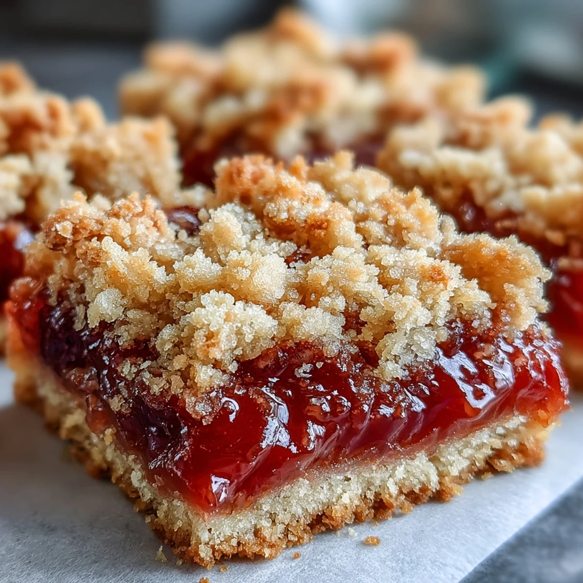 Stacked Guava Jam Bars served with vanilla ice cream for an easy tropical dessert.