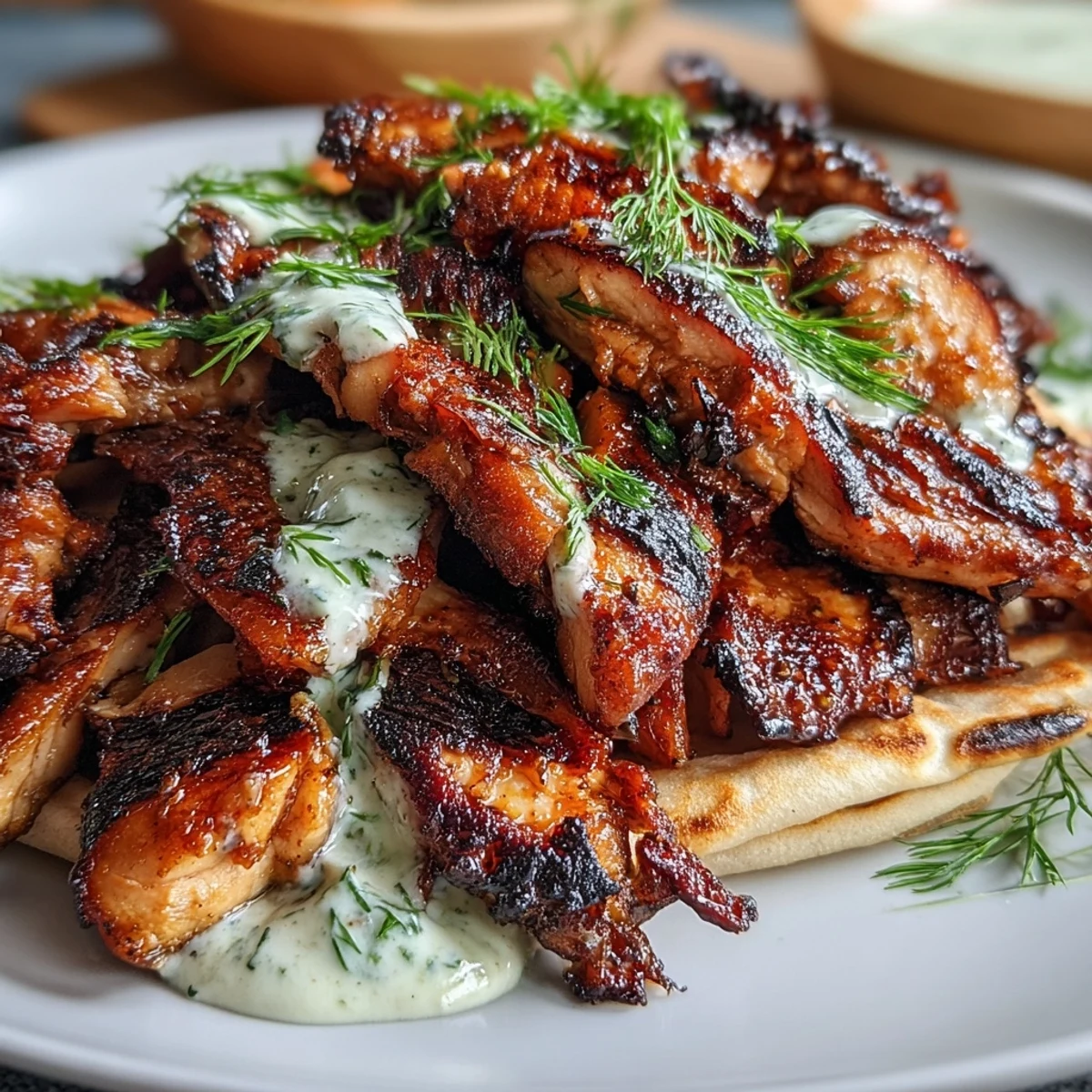 Juicy marinated chicken shawarma, grilled to perfection, paired with tangy garlic sauce and crisp cucumber-tomato salad.  