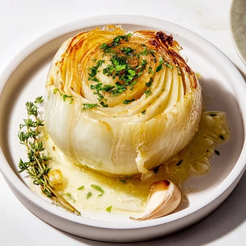 Steaming hot Onion Boil, glistening with butter and herbs, ready for a comforting side.
