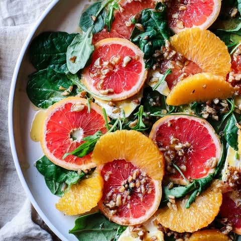 Winter Citrus & Candied Pecan Salad: A colorful mix of citrus, greens, goat cheese, and candied pecans.