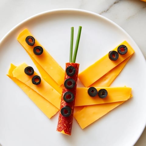 Cheddar cheese wings and salami body make this whimsical Butterfly Migration appetizer come alive.
