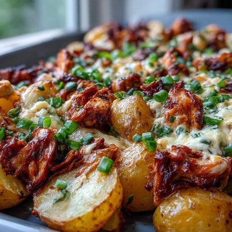 Fork-tender chicken and potatoes coated in tangy Buffalo Ranch sauce, baked and topped with melted cheddar.