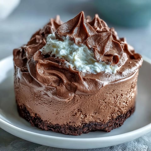 Rich chocolate mousse filling for cakes, showcasing a smooth, glossy texture and deep cocoa color, perfect for layering between moist cake tiers.