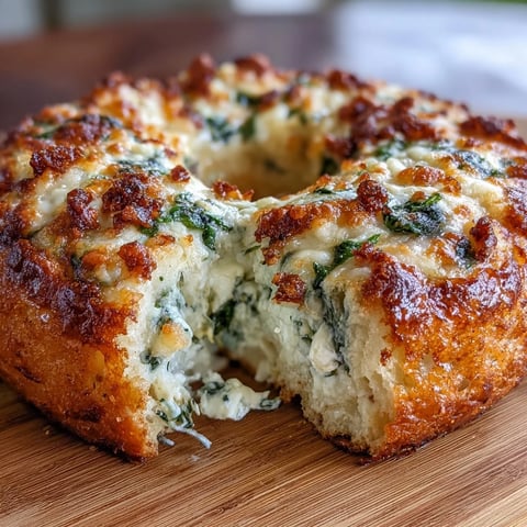 Easy Spinach Cottage Cheese Flagels: golden, chewy flat bagels packed with spinach and mozzarella for a protein-rich breakfast.
