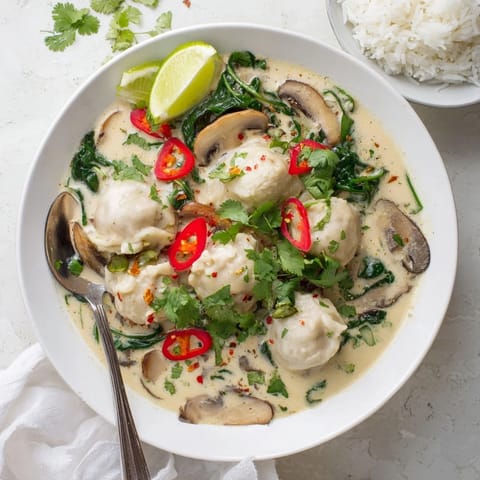 Thai Coconut Meatball Soup Bowls