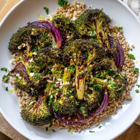 Warm Roasted Broccoli Farro