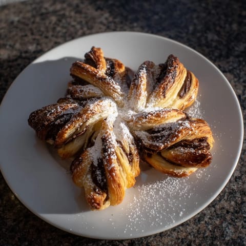 Nutella Puff Pastry Snowflakes