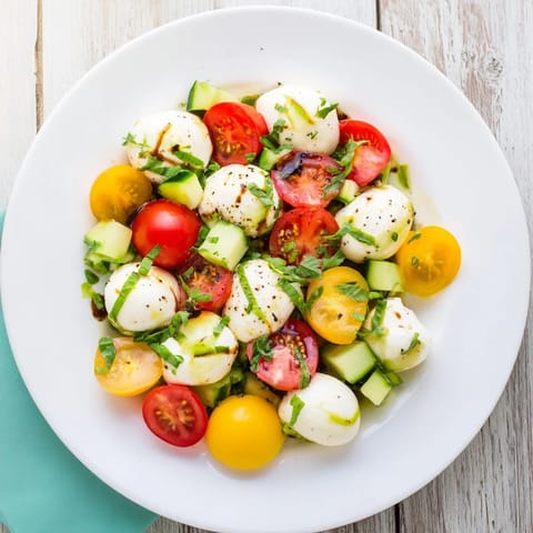 Fresh Simple Holiday Chopped Caprese Salad, a colorful mix of summer flavors, ready in minutes for your holiday table.