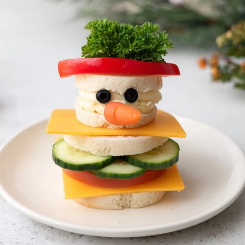 Snowman Sandwich Stack Delight