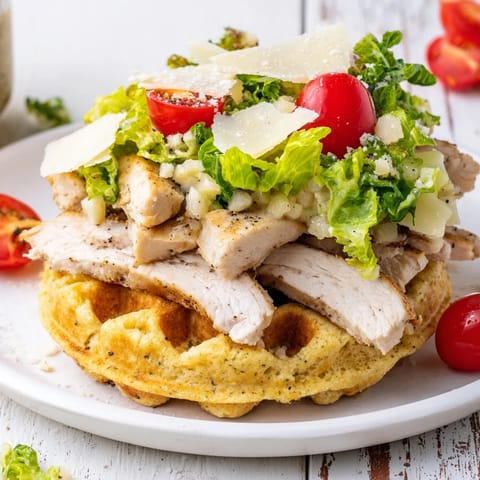Chicken Caesar Waffle Sandwich