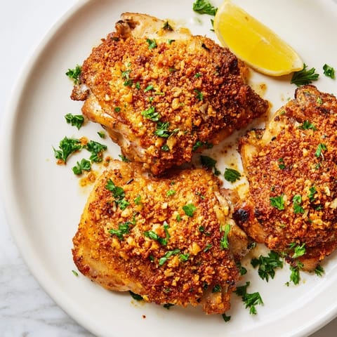 Crispy Garlic Chicken Thighs