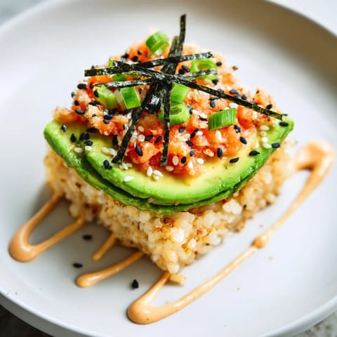 Crispy Rice Salmon Stack