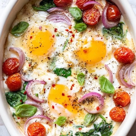 Baked Feta Eggs Dish