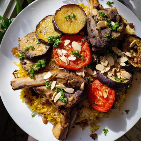 Palestinian Maqluba Layers