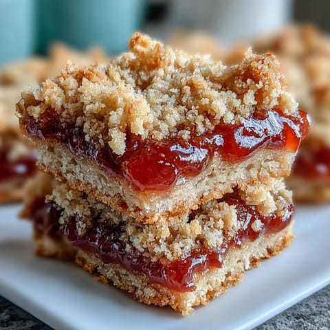 Buttery Guava Jam Bars cool on a wire rack, revealing a jammy center and crumbly texture.