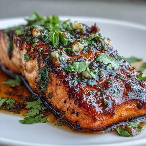 Baked salmon glazed with honey-lime garlic butter, tender and caramelized, garnished with fresh cilantro and lime slices.
