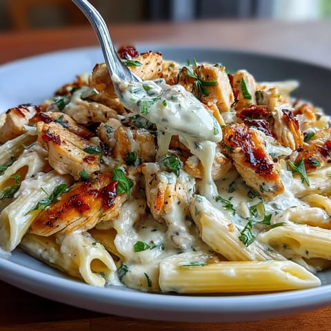 Creamy Crockpot Mississippi Chicken Pasta in a slow cooker with tender chicken and pepperoncini in a rich, creamy sauce.