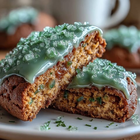 Sparkly St. Patricks Day Green Sugar Cookie Sandwiches with creamy vanilla filling and sugar coating.