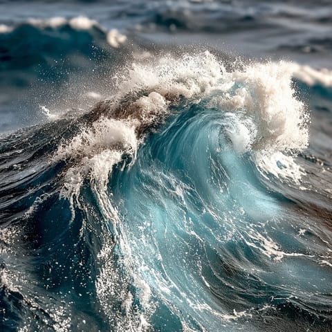 Pisces Cake Sheet Cake with Ocean Wave Piping: moist vanilla cake topped with blue ombré buttercream waves and white sea foam swirls.