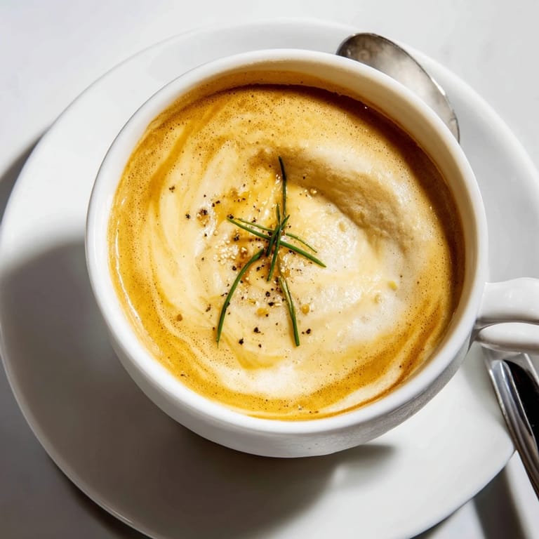 Savor the bold Onion Latte topped with frothed milk and caramelized sweetness.  