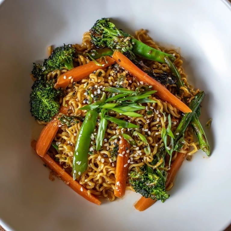 This quick Ramen Noodle Stir-Fry Remix features tender noodles with vibrant veggies, ready to enjoy.