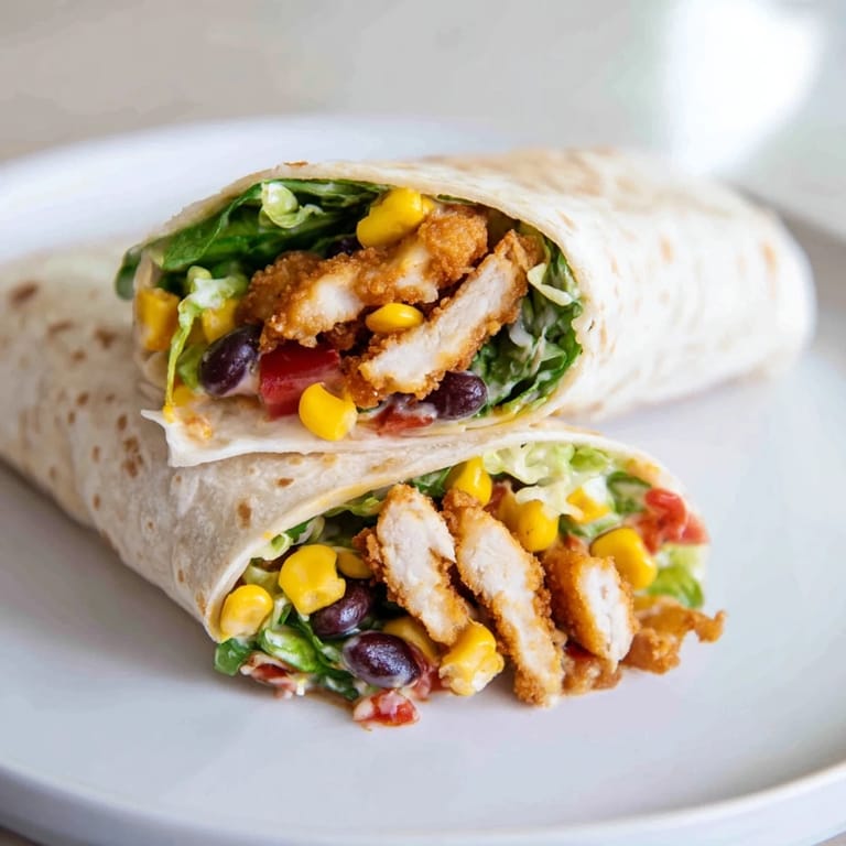 Enjoy a quick and easy lunch with this flavorful Southwest Chicken Wrap, packed with tasty ingredients.
