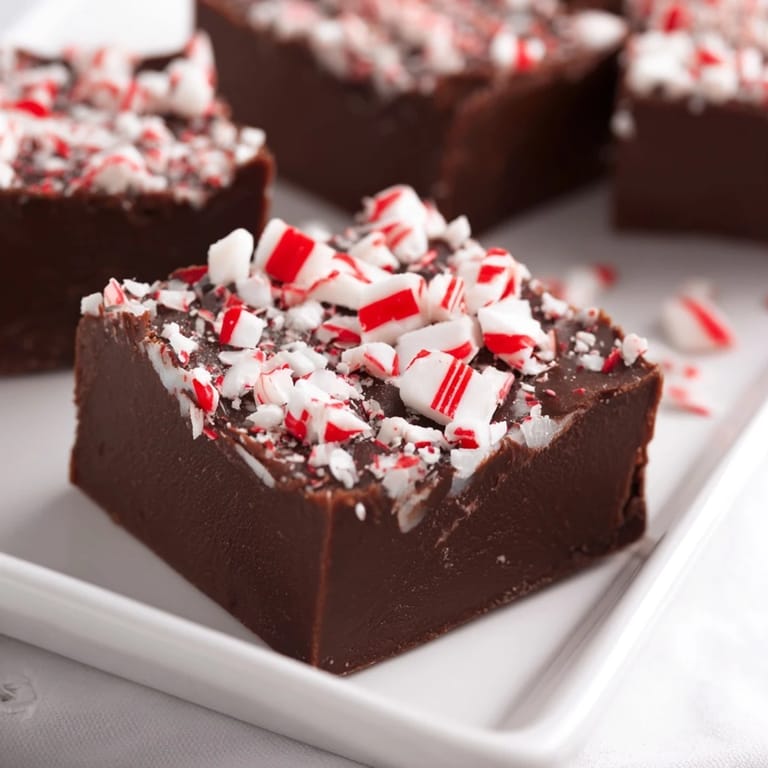 Creamy, smooth 3-Ingredient Christmas Fudge Squares, sprinkled with festive holiday colors, ready to cut.