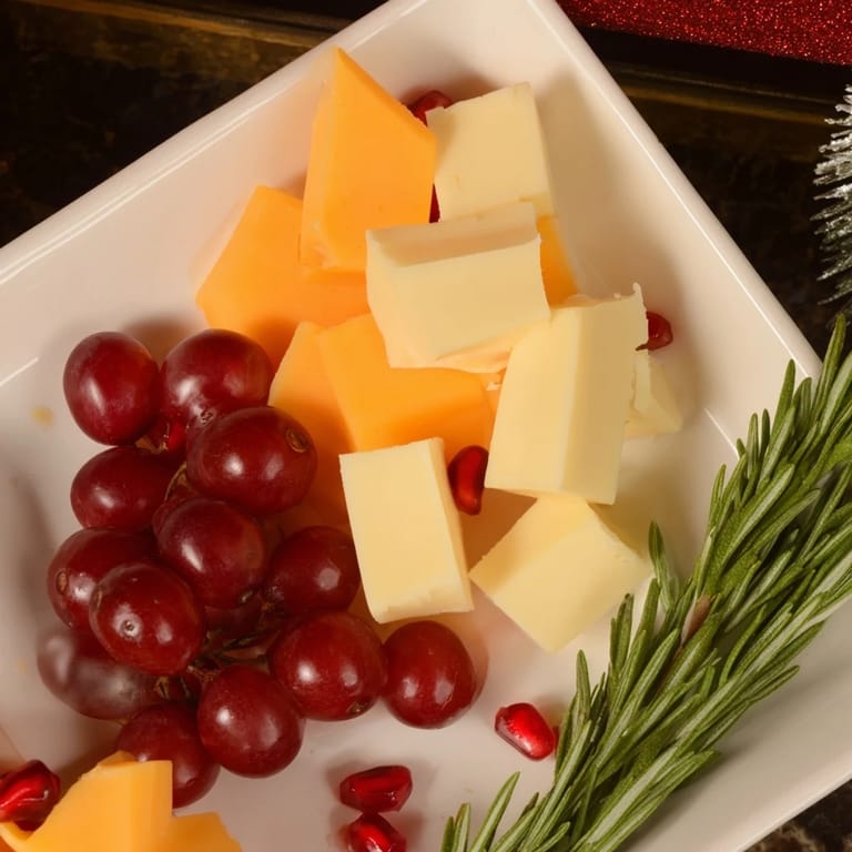 This visually appealing Christmas Stocking Snack Tray offers a delicious mix of savory and fresh ingredients, ready to serve.