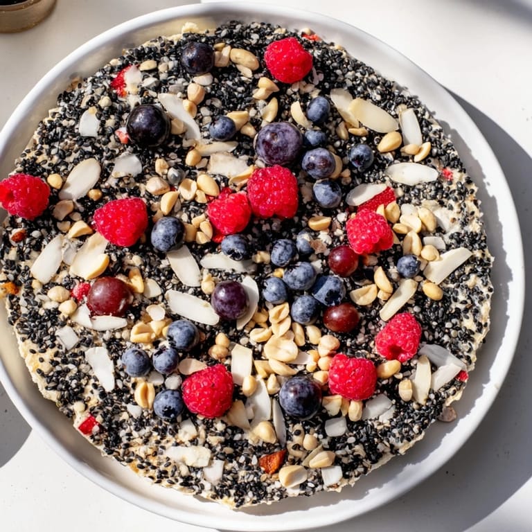 A vibrant close-up of the Singing Bird Seed & Berry Platter, full of berries and seeds for your feathered friends.