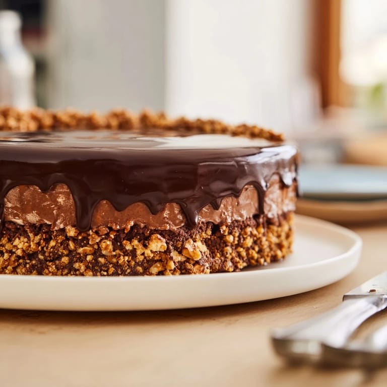 A close-up shot of the stunning Plaisirs Sucrés Hibou de la Nuit, a decadent, artistic French dessert.