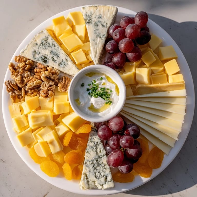 Enjoy a delicious The Celtic Cross Cheese Platter; Brie, cheddar, and blue cheese ready to delight your guests.