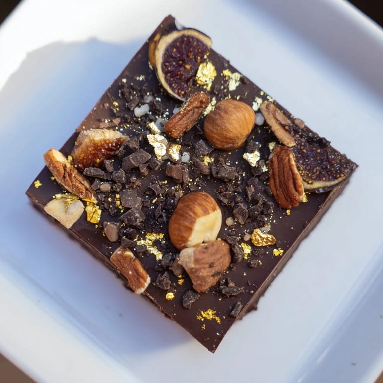 Serving The Midnight Mosaic slices, an irresistible dessert combining savory olives and dark chocolate.